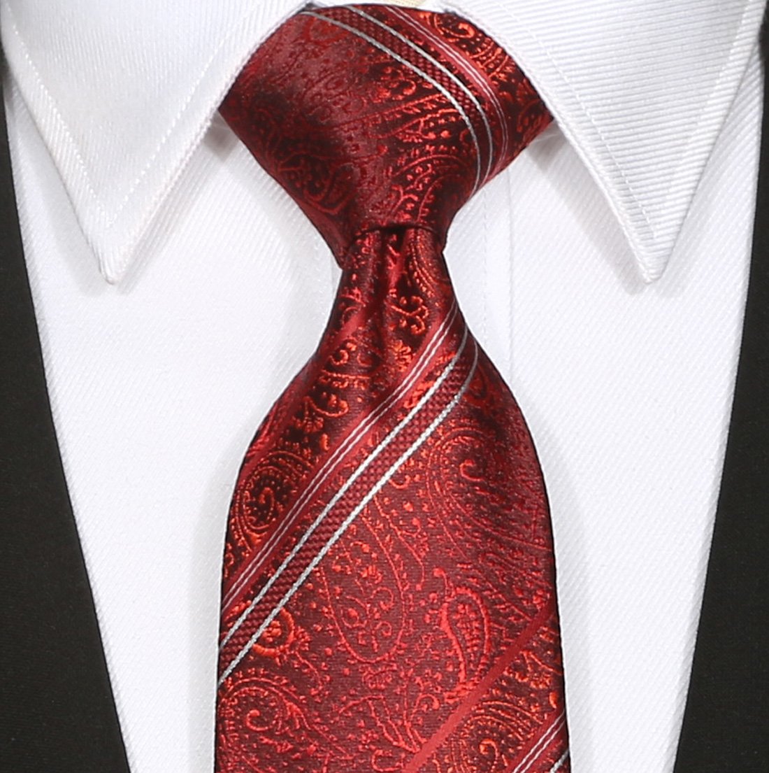 KissTies Men's Classic Paisley Necktie for Business & Formal Events - Premium Silk Tie with Gift Box - Perfect for Weddings, Interviews & Office Wear