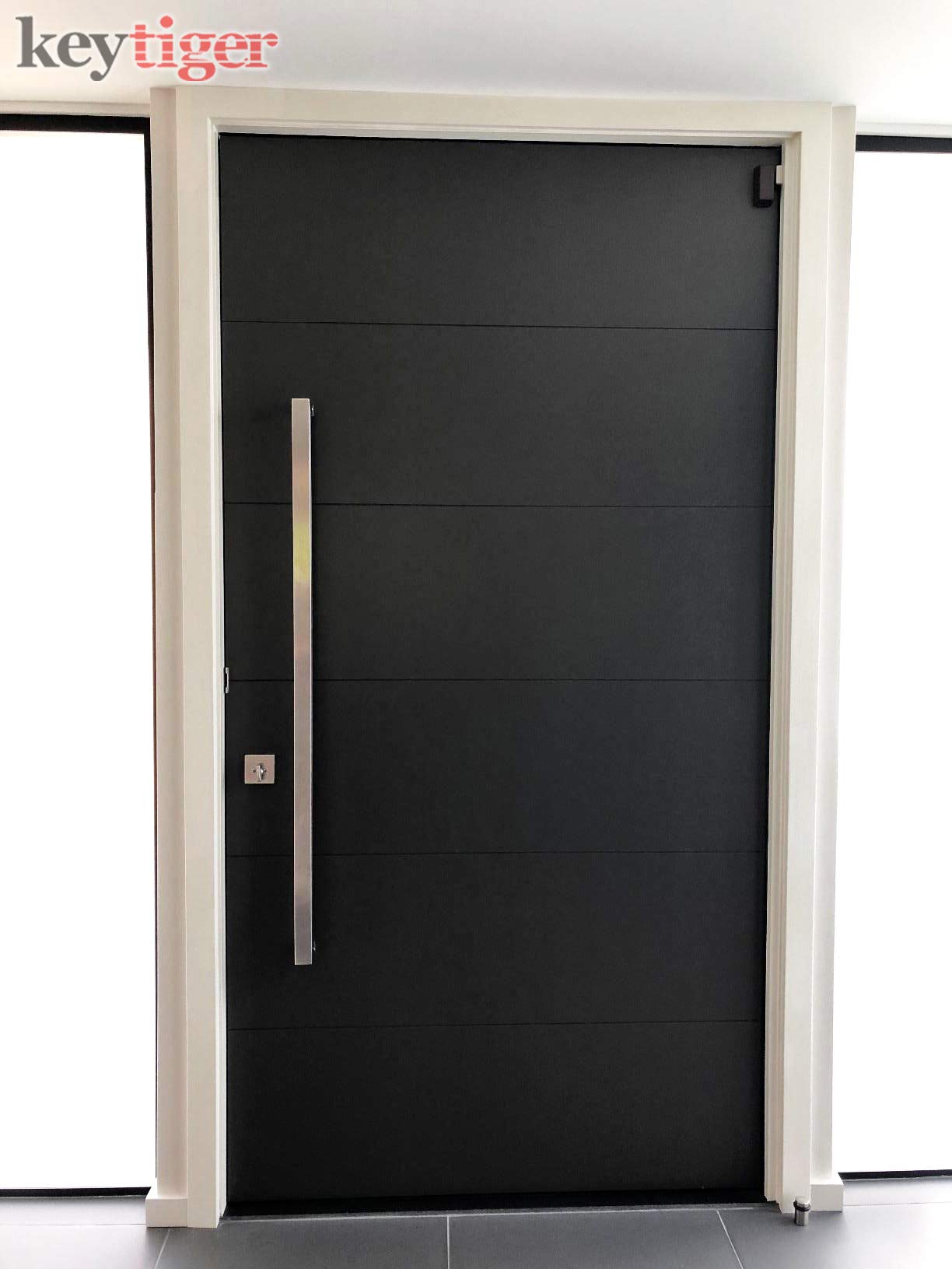 32 Inch 2-Sided Stainless Steel Modern Entry Door Handles - Matte Black Finish Sliding Barn Door Handle Set for Single/Double Doors - Rectangle Flat Bar Design for Interior & Exterior Use - Perfect for Homes, Offices, and Commercial Spaces