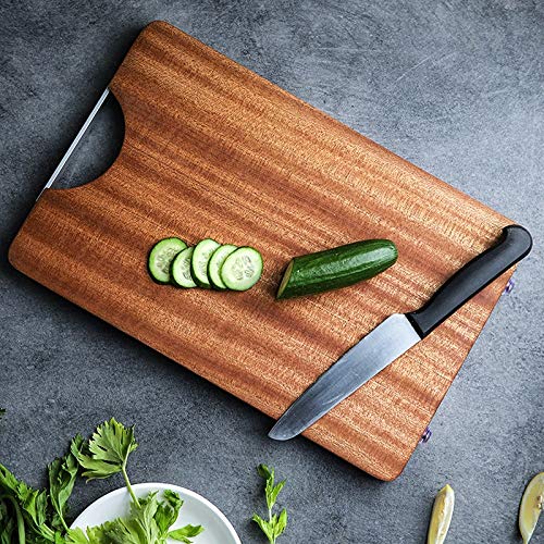 Premium Natural Whole Wood Cutting Board with Handle - Eco-Friendly Kitchen Chopping Board for Meat, Vegetables & Fruits | Perfect for Home Cooking, BBQ & Food Prep