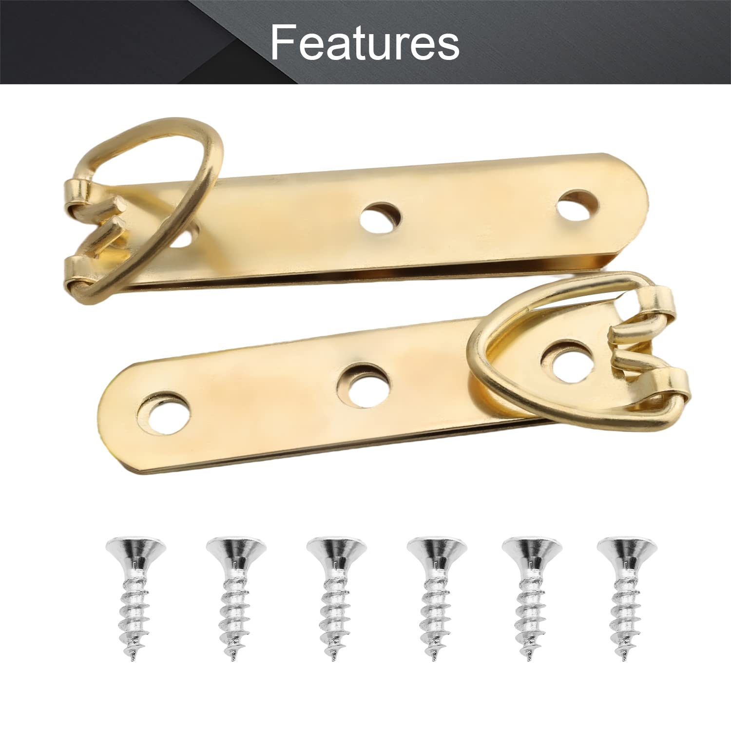 Gold Tone Ring Picture Frame Buckle Kit (50PCS) for Home & Photo Hanging Decor