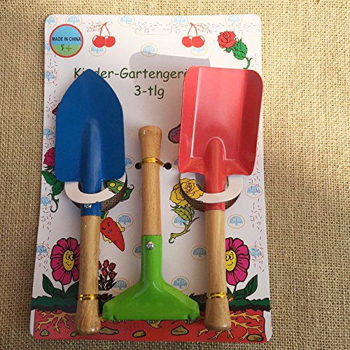 Firlar 3-Piece Kids Mini Garden Tool Set - Small Rake, Spade & Shovel for Toddlers | Durable Gardening Toys for Children | Outdoor Play, Sandbox & Backyard Activities