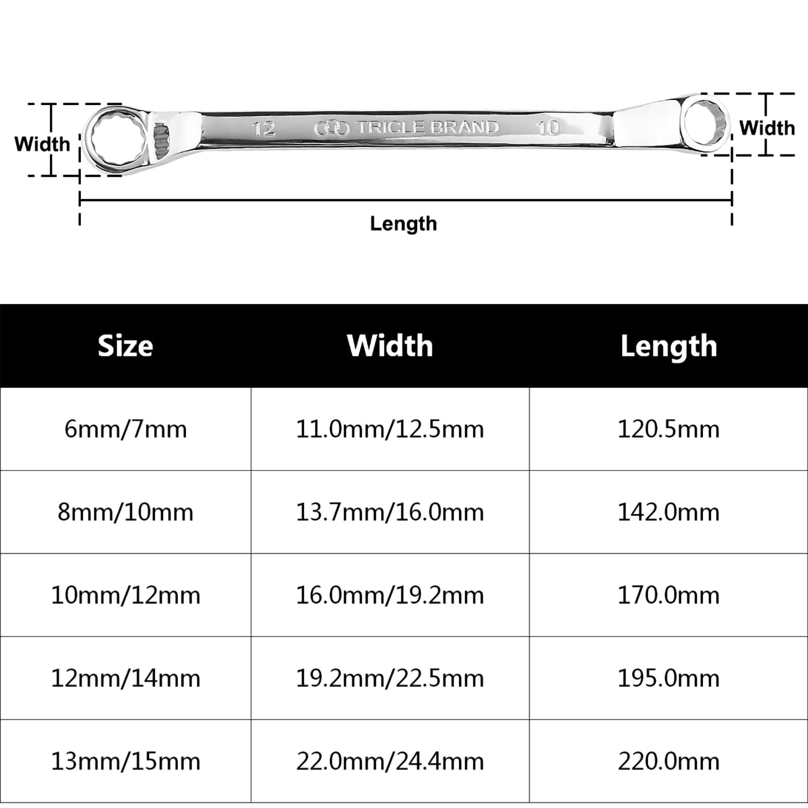 Larcele 45-Degree Offset Box Wrench Set - 6mm & 7mm Metric - CR-V Steel - Professional Automotive & Bike Repair Tool - Perfect for Tight Spaces & DIY Projects