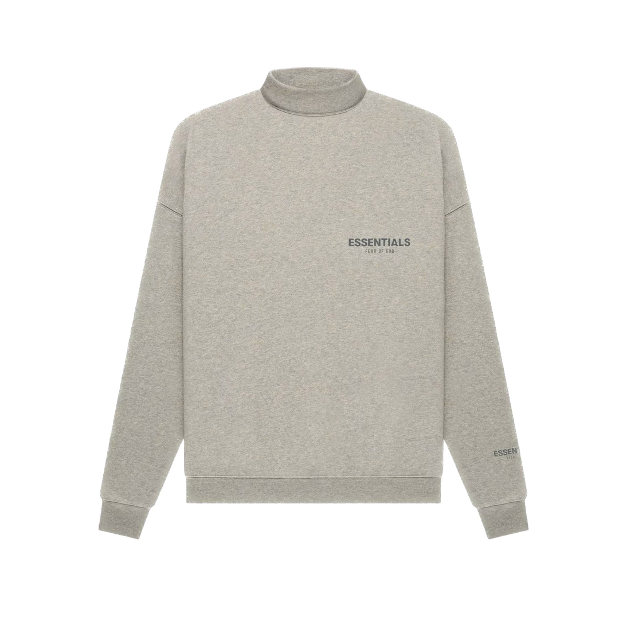 Fear of God Essentials Pullover Mockneck Sweatshirt - Dark Heather Oat - Casual Streetwear for Men | Perfect for Everyday Wear & Urban Fashion