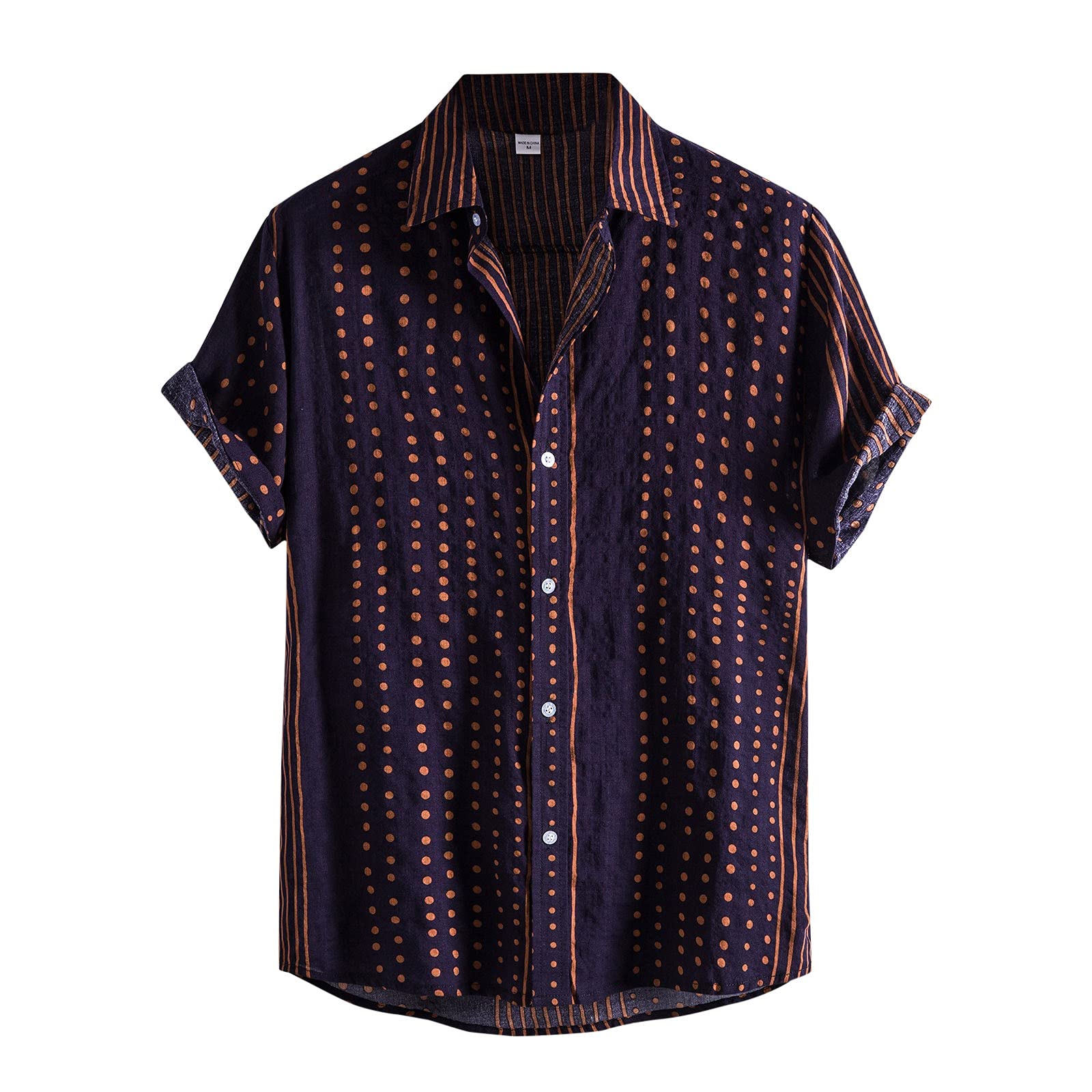 Polka Dot Men's Casual Short Sleeve Shirt - Beach & Summer Wear