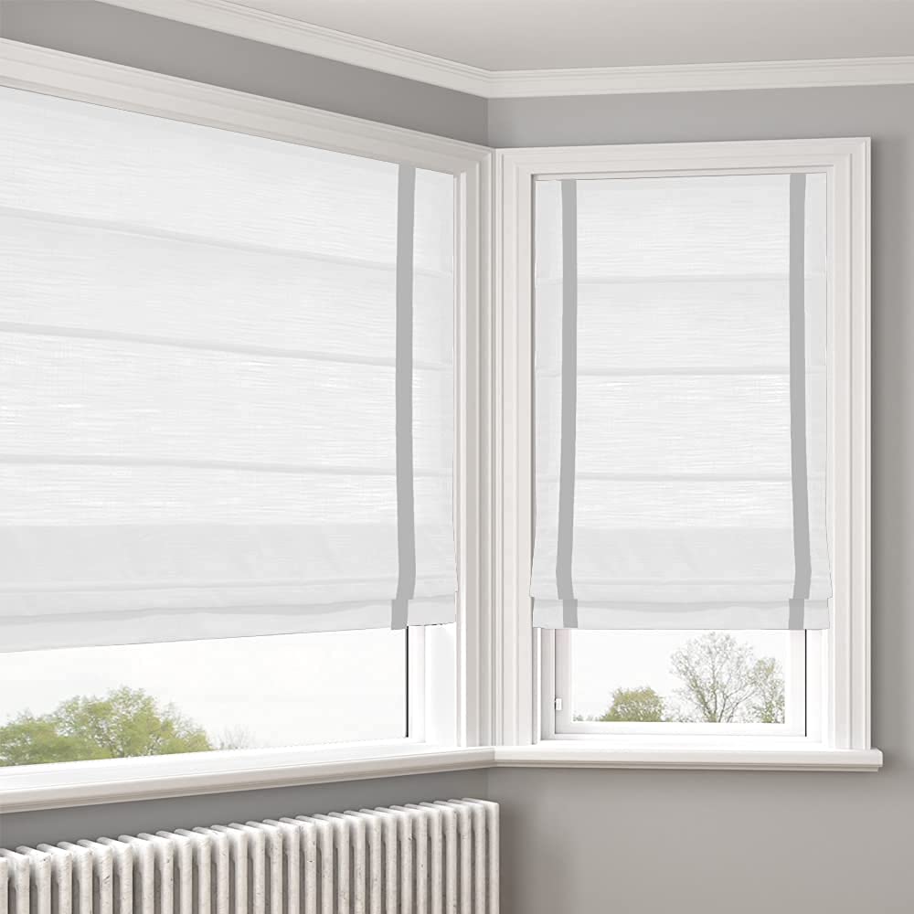 Custom Cordless Window Roman Shades - Elegant Blackout & Light Filtering Grey Fabric for Windows & Doors | Perfect for Bedrooms, Living Rooms & Home Offices
