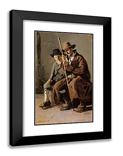 Black Modern Wood Frame with Double Matting