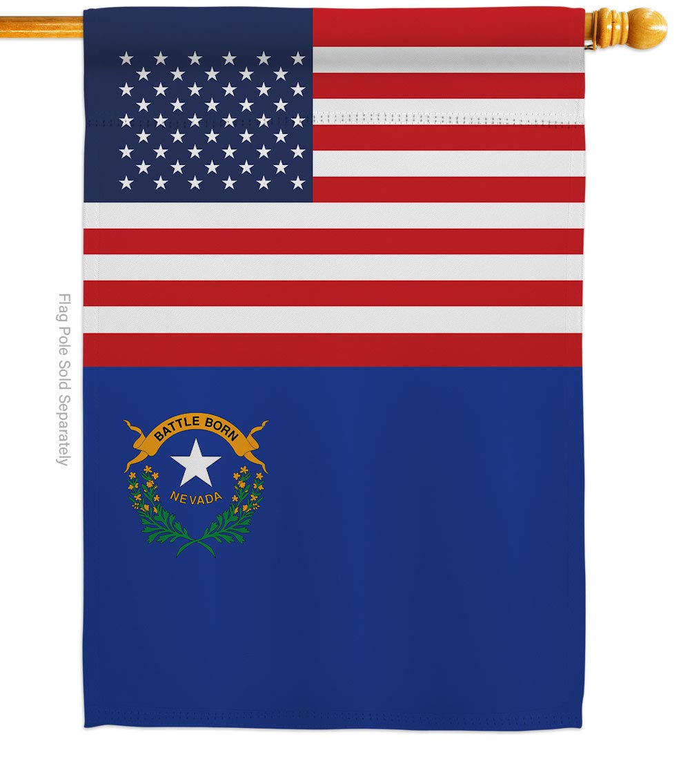 Americana Home & Garden Nevada State Flag - Double-Sided US Made House Banner for Regional Decor, Yard & Garden Display - Perfect for Patriotic Home Decor, State Pride & Outdoor Events