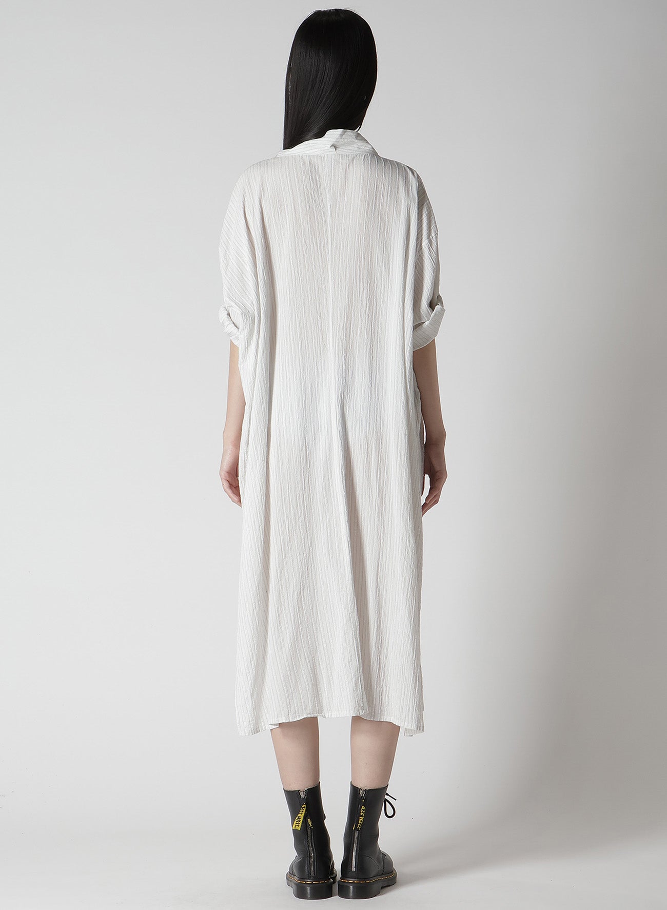 Stylish Cotton Voile Rolled Up Half Sleeve Stripe Dress for Women - Perfect for Summer Outings, Beach Vacations & Casual Wear