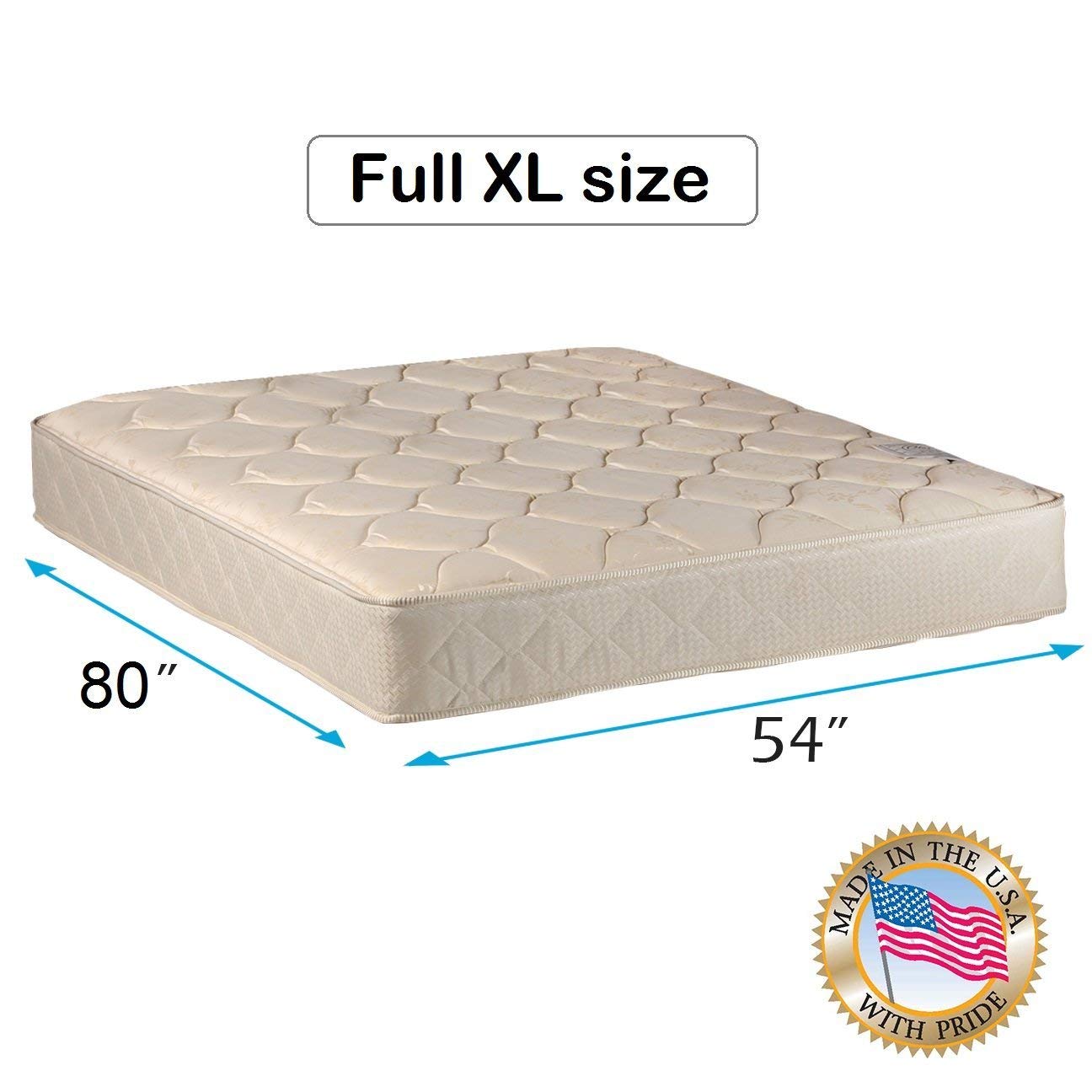 Dream Solutions USA DS USA Comfort Classic Orthopedic Firm Mattress with Spine Support & Mattress Protector - Full XL 54
