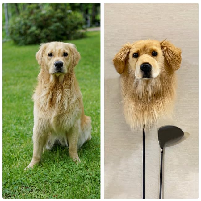 Custom Golf Driver Head Cover - Personalized & Lifelike Pet Design (Dog, Cat, etc.) for Golf Club Protection | Great Gift for Golf Lovers | Perfect for Course Play, Driving Range & Club Storage