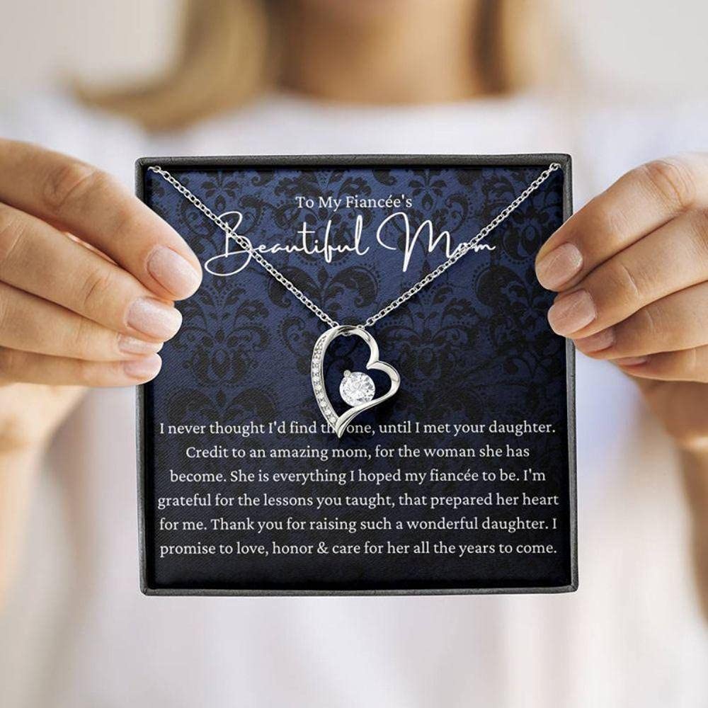 Elegant Mom Necklace Gift for Fiancee's Mother - Sterling Silver Pendant with Luxury Gift Box - Perfect Birthday, Mother's Day & Wedding Jewelry Present for Special Women