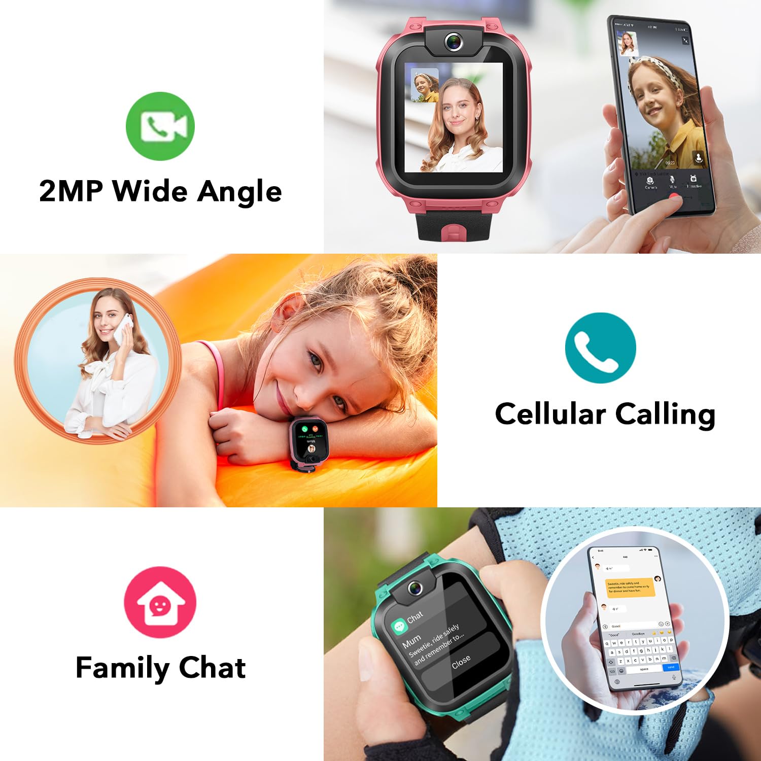 imoo Z1 Kids Smart Watch - Waterproof IPX8, Long Battery Life, Video Call & GPS Tracker for Boys & Girls - Perfect for School, Outdoor Play & Safety (Green)