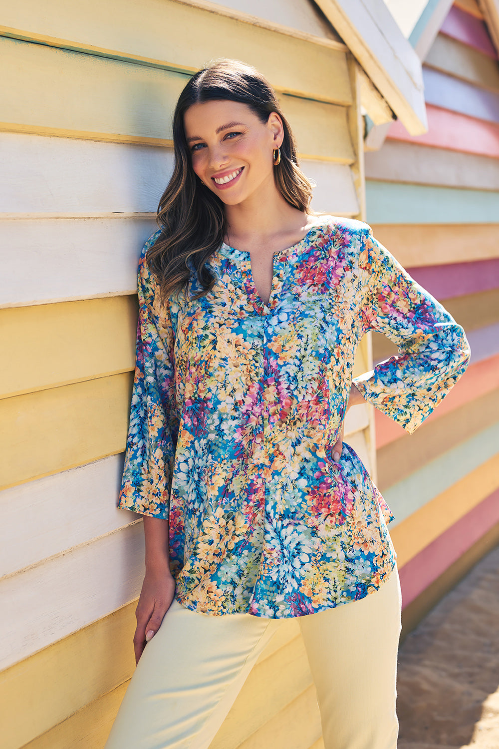 Floral Print Swing Hem Tunic Top for Women | Summer Boho Blouse | Perfect for Beach, Vacation & Casual Outings