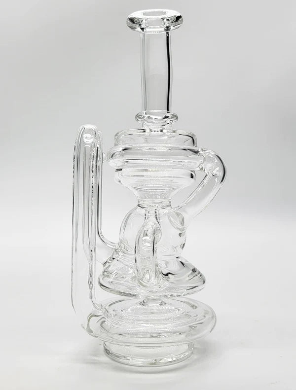 Crossing Core Mini I Big Recycler Bubbler Glass Attachment for Dab Rigs - Premium Recycler Water Pipe Adapter for Smooth Hits & Optimal Filtration (Perfect for Home Use, Parties & Concentrate Sessions)