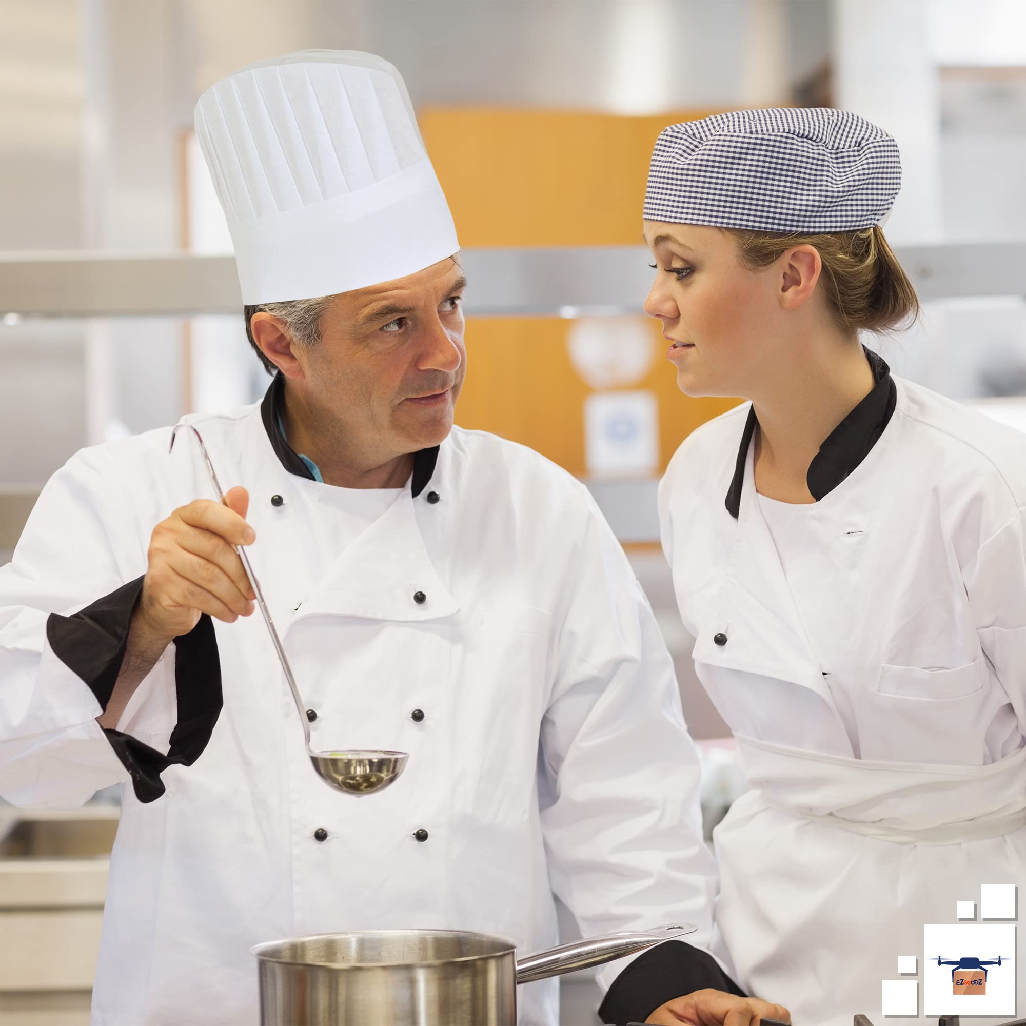 EZGOODZ Bulk White Chef Hats - 50 Pack 9