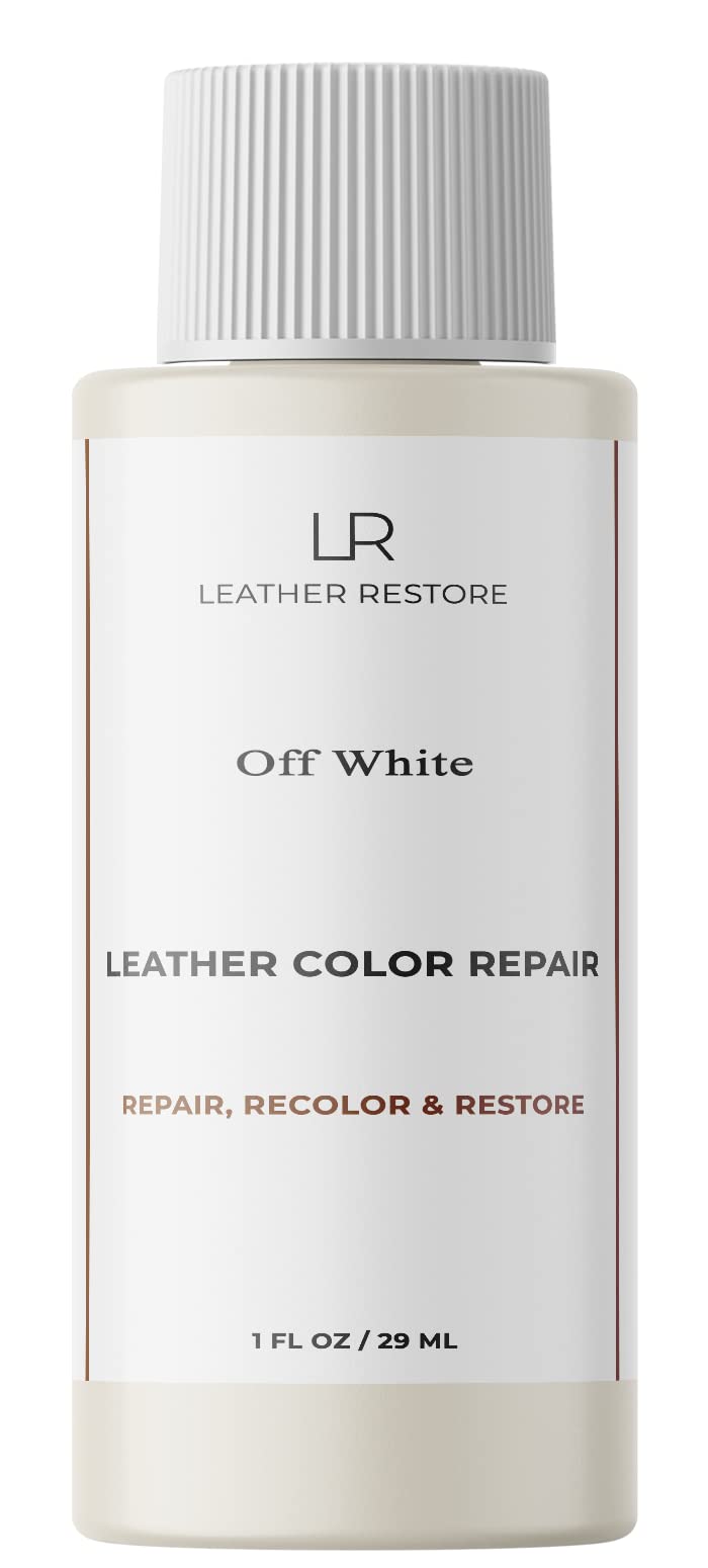 Leather Color Repair Kit - Off White 1 OZ | Furniture, Couch, Car Seats & Shoe Restoration | Repair & Recolor Vinyl, Auto Interior | Perfect for Home, Office & Vehicle Maintenance