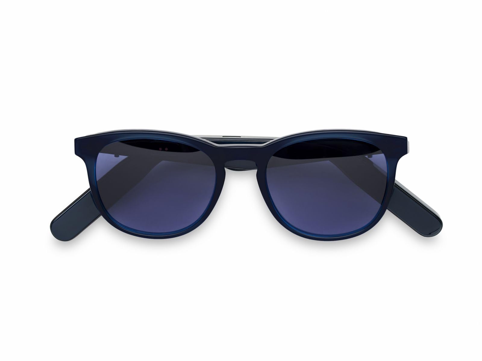 Nautica Tailwind Smart Sunglasses for Men & Women - Wireless Bluetooth Glasses with Open Ear Speakers, Built-in Mic & Polarized UV400 Lenses - Solid Navy Blue (Wide Fit) - Perfect for Running, Cycling & Outdoor Activities