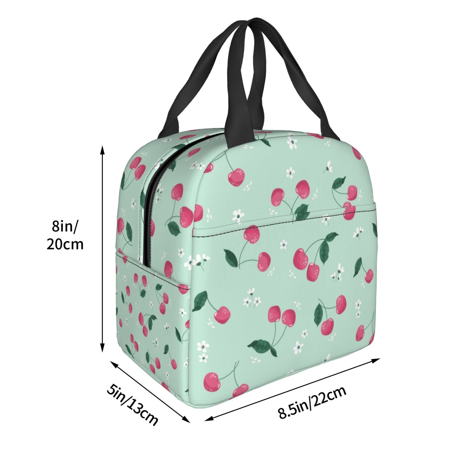 Insulated Lunch Box for Teens - Cherry Blossom Design Reusable Lunch Bag for School, Work, Travel & Picnic | Portable Meal Container for Boys & Girls