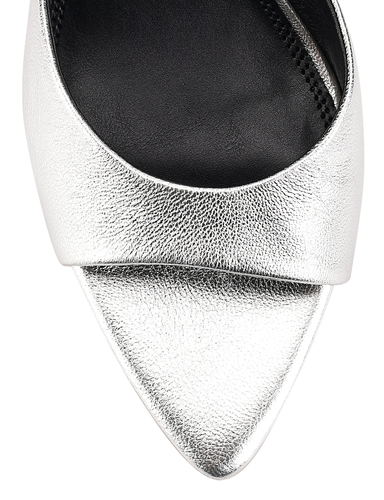 Margot Pointed Toe Mules - Silver Metallic Leather Slip-On Shoes for Women | Comfortable & Stylish Loafers for Office, Party & Casual Wear