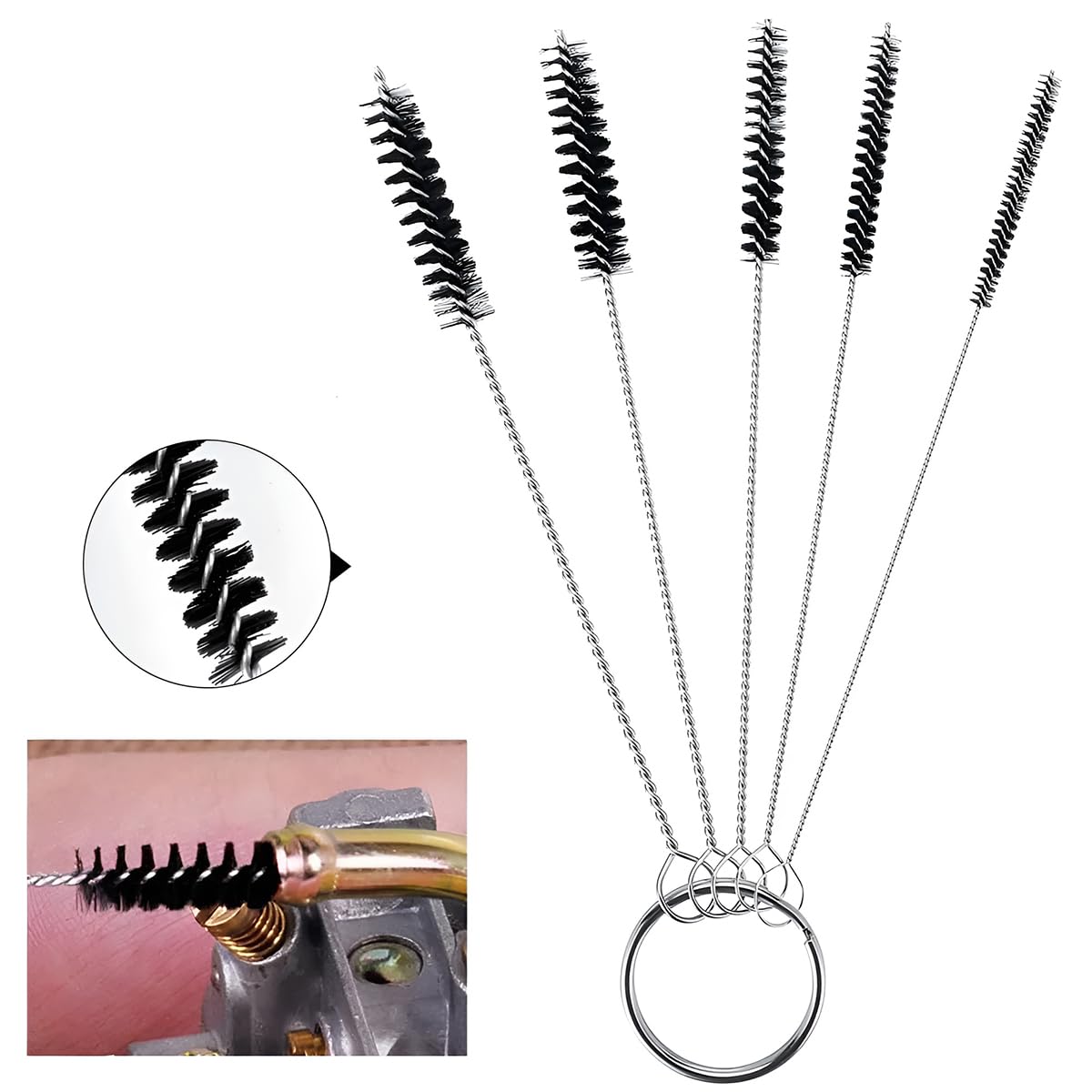 BELOMI Carburetor Cleaning Tool Kit - 12 Cleaning Wires, 10 Needles, 5 Nylon Brushes & Sharp Pick - Carburetor Jet Cleaner, Torch Tip Cleaner & Carbon Dirt Remover - Essential Repair Tools for Motorcycle, ATV, Lawn Mower & Small Engine Maintenance