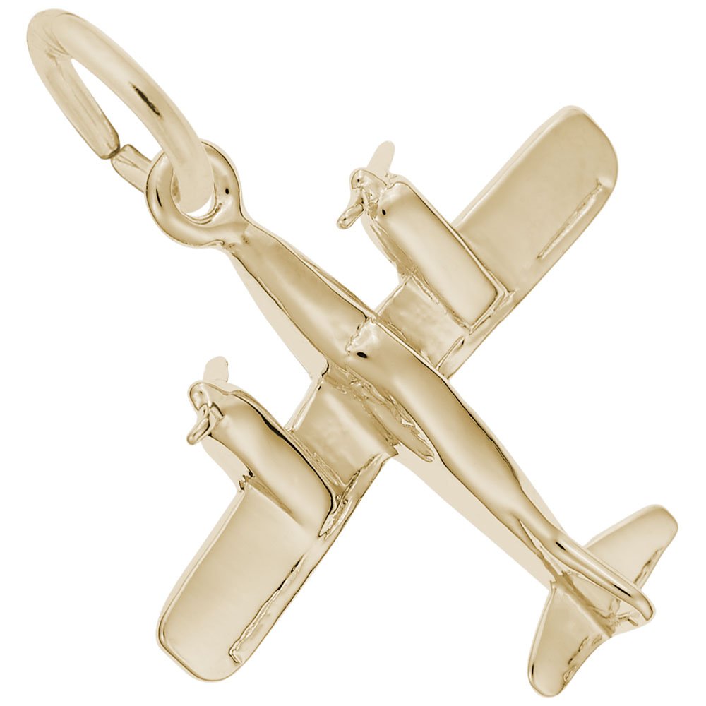 10K Yellow Gold Airplane Charm Pendant - Dainty Jewelry for Bracelets & Necklaces - Perfect for Travel Lovers, Gifts & Everyday Wear