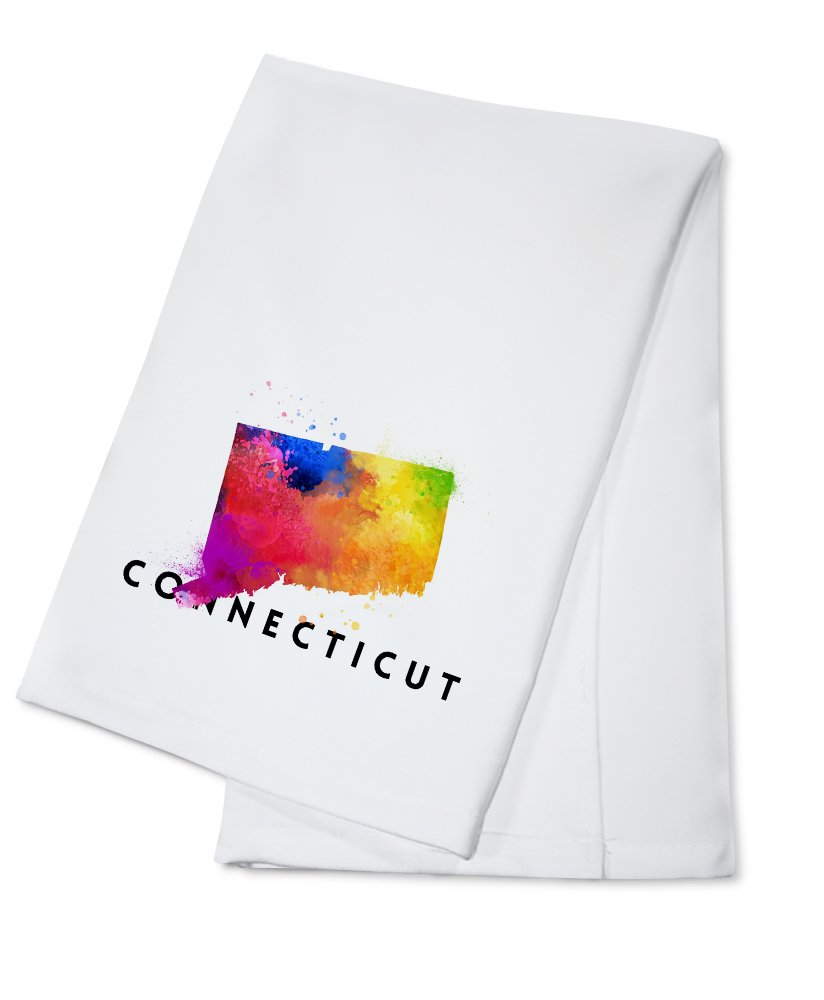 Connecticut State Abstract Watercolor Tea Towel - 100% Cotton Decorative Hand Towel for Kitchen & Home Decor | Perfect for Gifts, Dish Drying & Wall Art