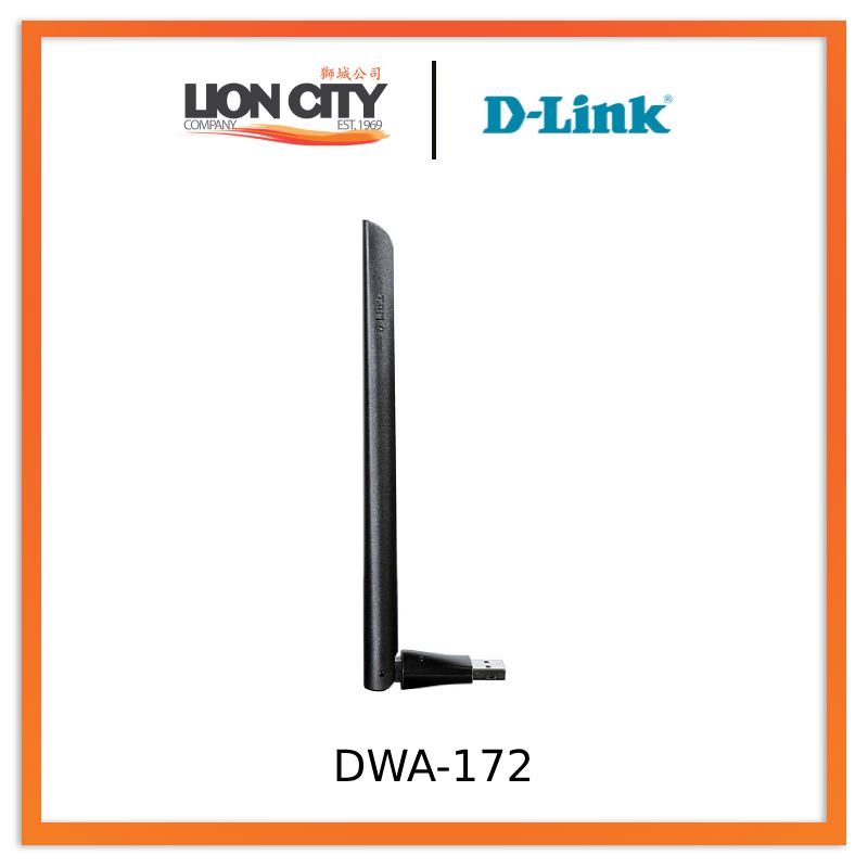 D-Link DWA-172 Wireless AC600 Dual Band USB Adapter with High Gain Antenna - Fast WiFi for Laptops & Desktops - Ideal for Gaming, Streaming & Home Office