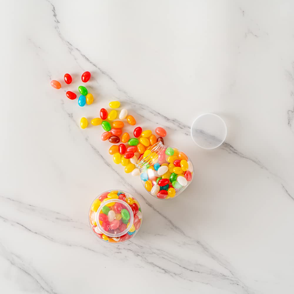 100-Pack 3oz Disposable Plastic Candy Jars with Snap-On Lids - Clear Bulbous Design for Yogurt, Parfait, Snacks, Spices & Desserts | Perfect for Party Favors, Wedding Decor, Candy Buffets & Small Food Storage