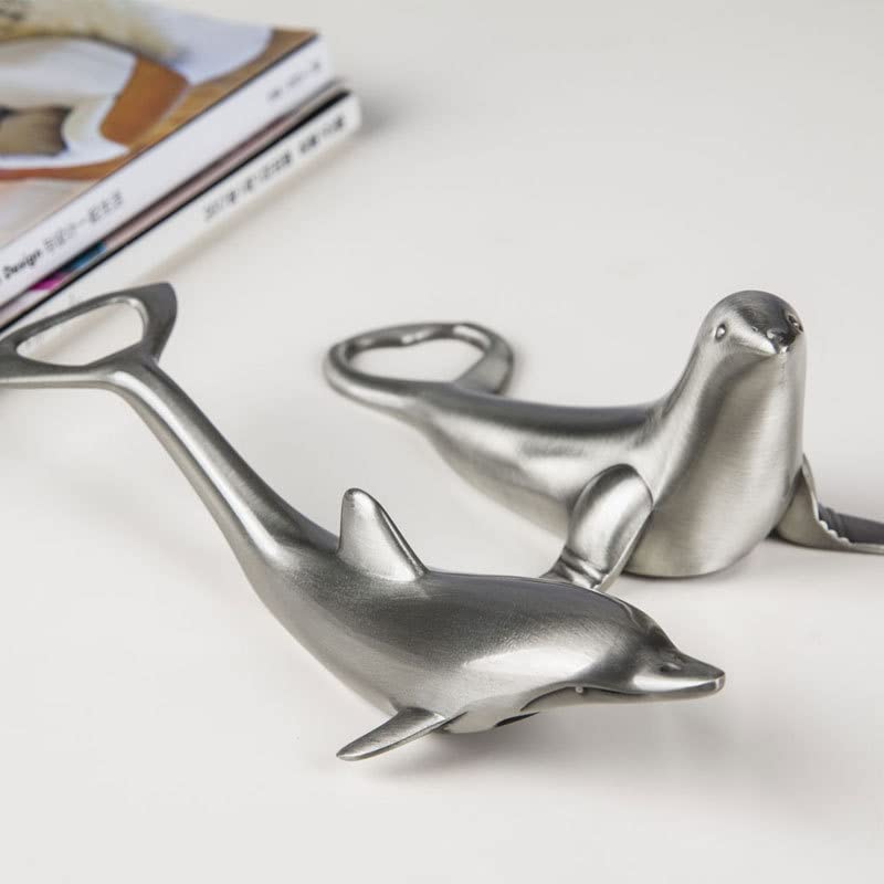 European Style Creative Bottle Opener - Multifunctional Wine & Beer Opener with Sea Lion Dolphin Design - Perfect for Home Bar, Kitchen, Parties & Gifts