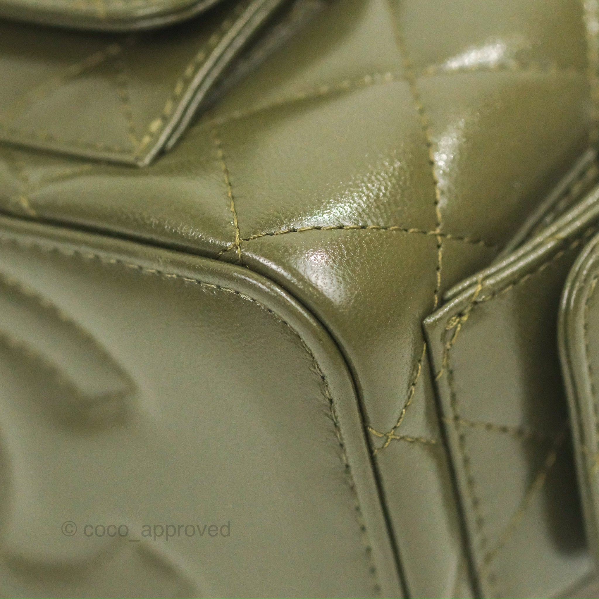 Chanel 22K Khaki Green Lambskin Cargo Pocket Top Handle Vanity Bag with Chain - Luxury Crossbody Purse for Women, Perfect for Date Night & Evening Events