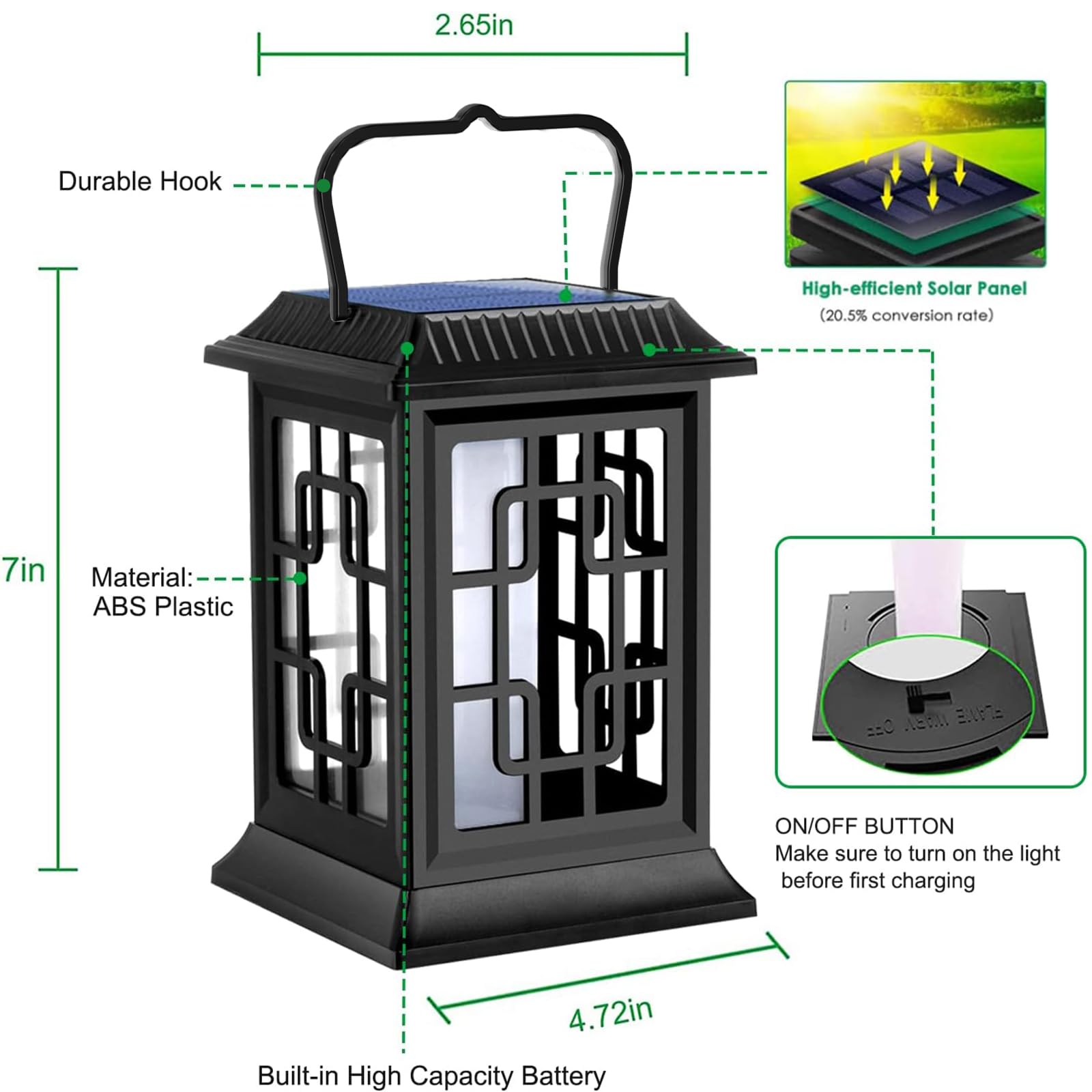 Solar Powered Outdoor Lanterns - Waterproof Hanging Garden Lights with LED Flame Effect for Patio, Pathway, Deck & Yard (2 Pack) - Perfect for Backyard Parties, Camping & Emergency Lighting