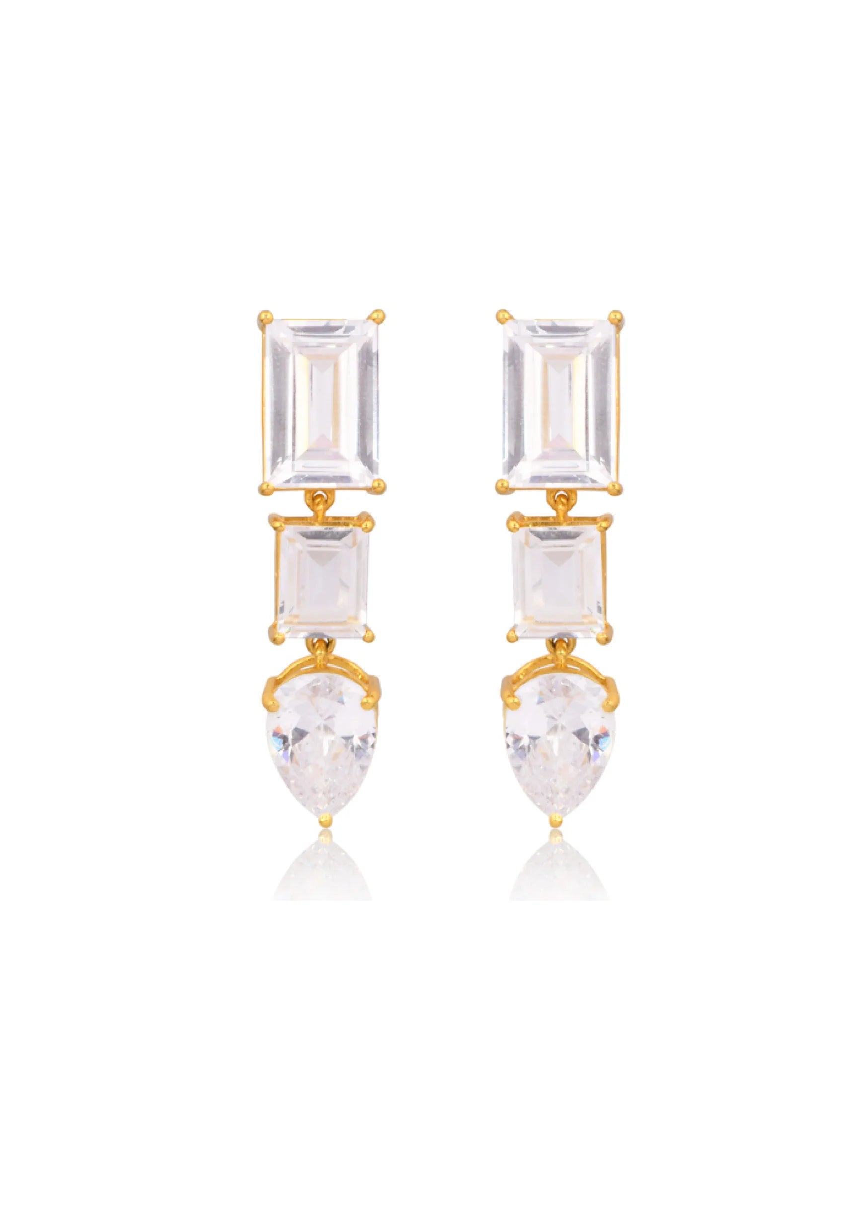 Lola Knight Isla Crystal Drop Bridal Earrings - 14K Gold Wedding Jewelry for Brides, Bridesmaids & Formal Events