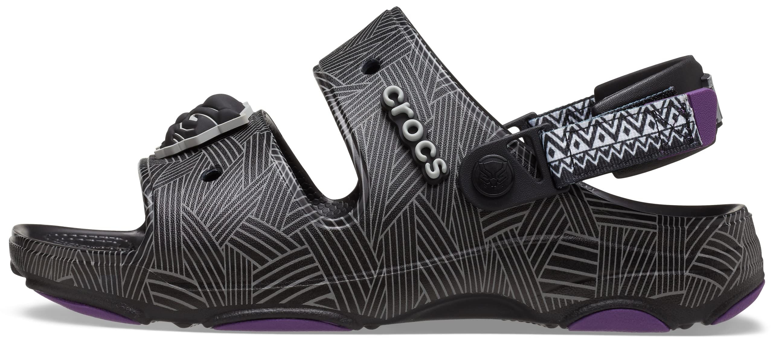 Crocs Kids' Black Panther All-Terrain Sandals - Lightweight & Comfortable Water Shoes for Boys & Girls - Perfect for Beach, Pool, and Outdoor Adventures