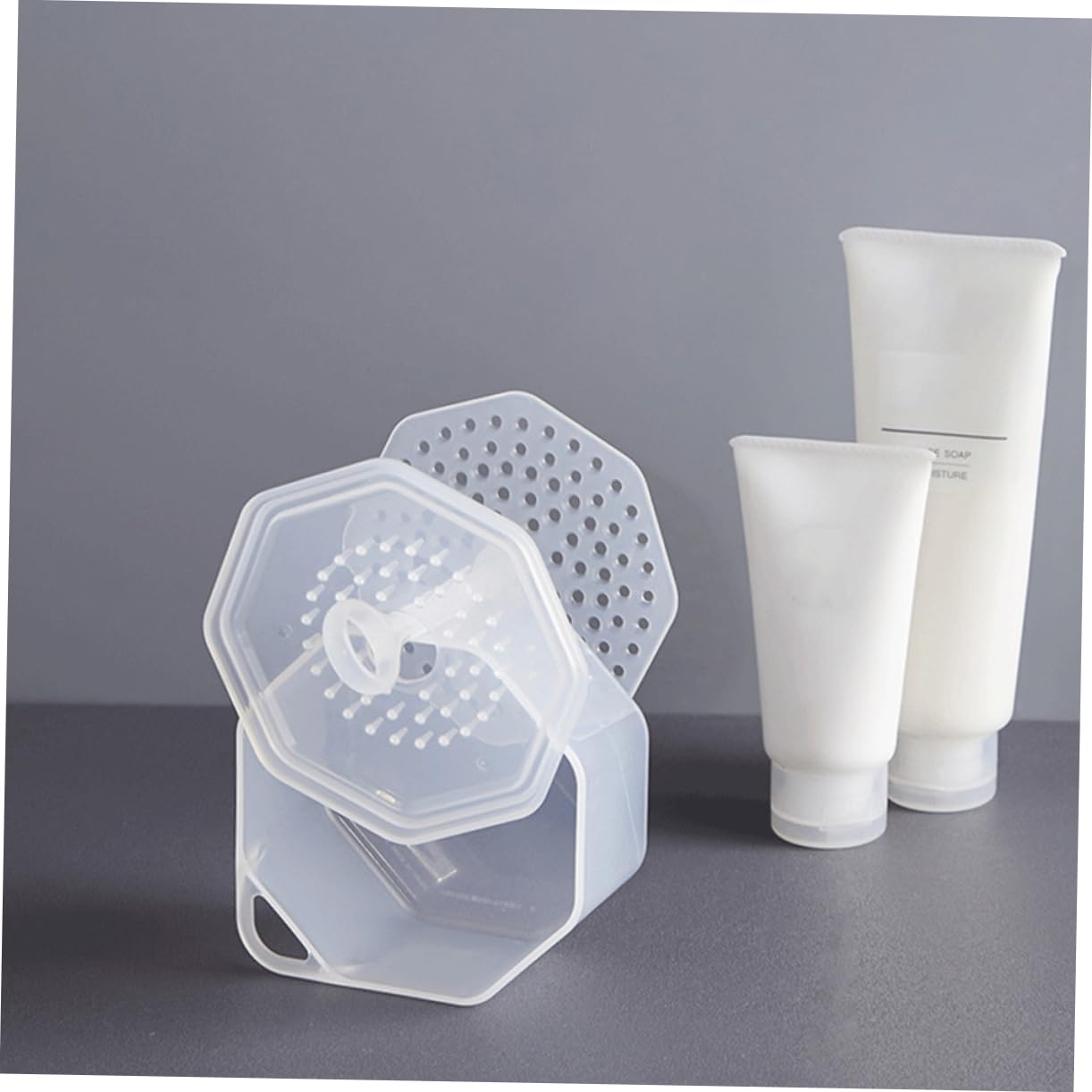 2 Sets Portable Foam Bubble Maker for Face Wash - Facial Cleansing Foaming Cup Tool with Faux Buns Design, White PP Material | Perfect for Travel, Skincare Routine & Gentle Cleansing