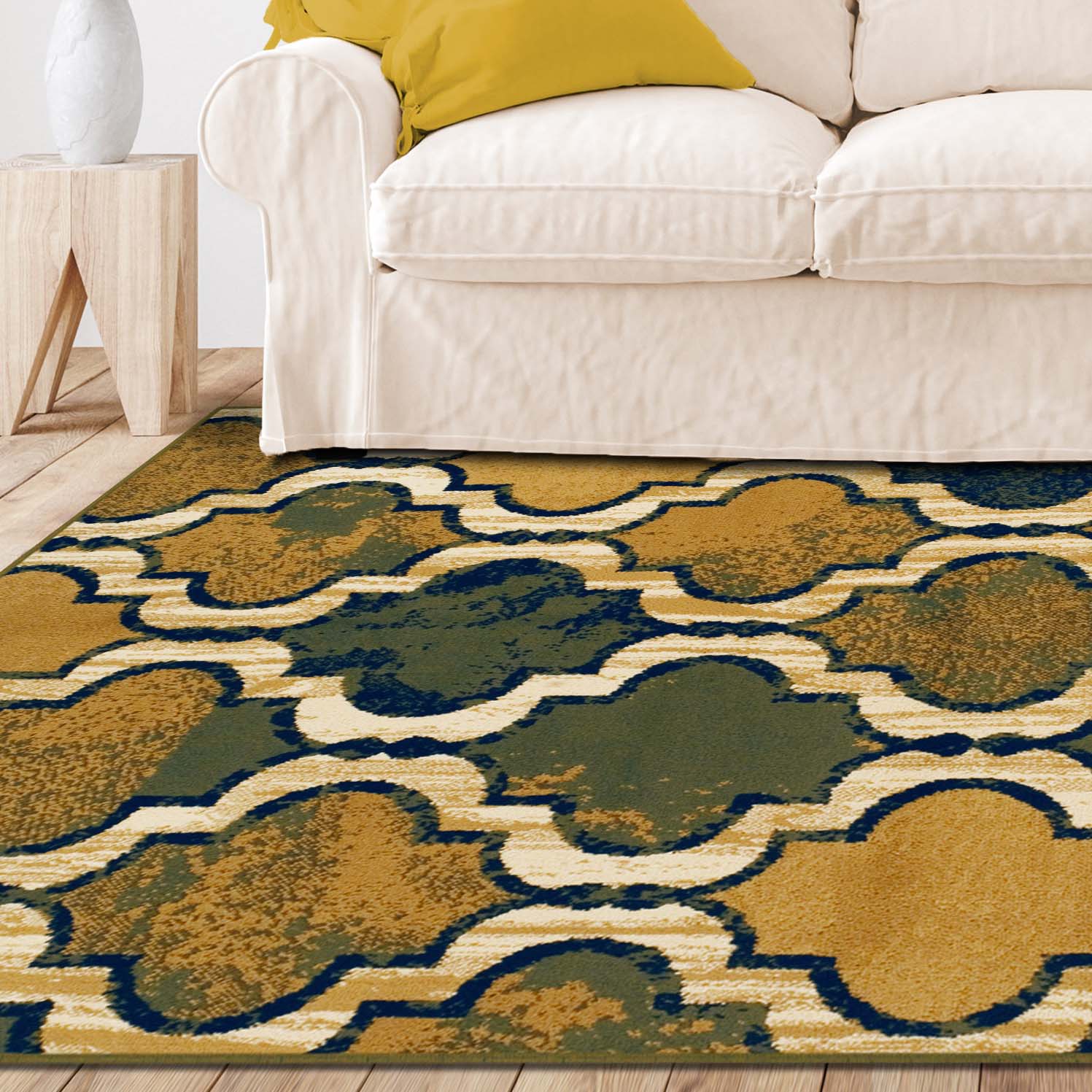 Viking Geometric Trellis Indoor Area Rug & Runner - Non-Slip Boho Chic Carpet for Living Room, Bedroom, Hallway - Perfect for Nordic Home Decor & Cozy Spaces
