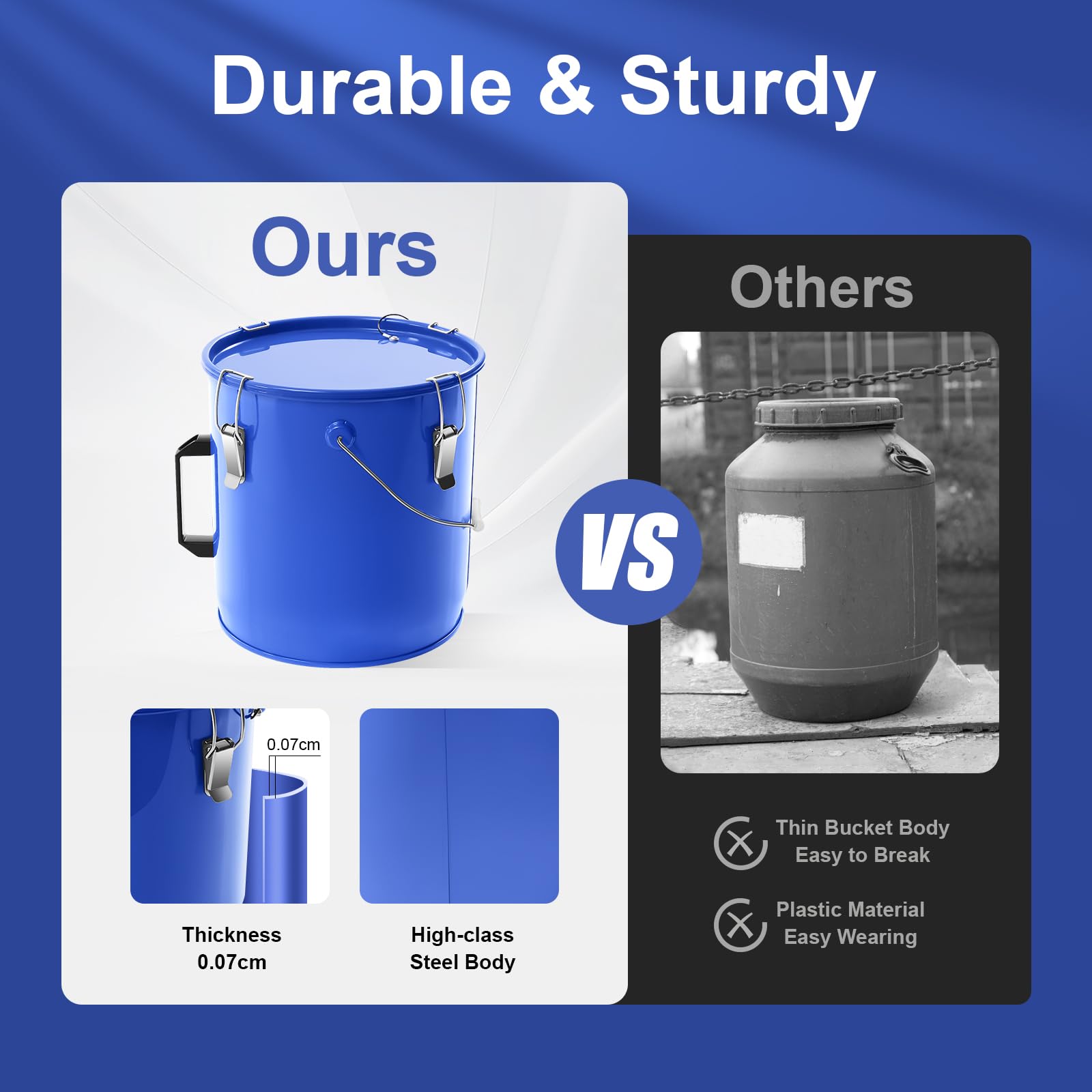 6 Gallon Fryer Grease Bucket with Lid Lock - Oil Disposal Caddy & Filter Pot for Hot Cooking Oil - Includes Filter Bag - Perfect for Restaurant, Food Truck & Home Kitchen Oil Recycling