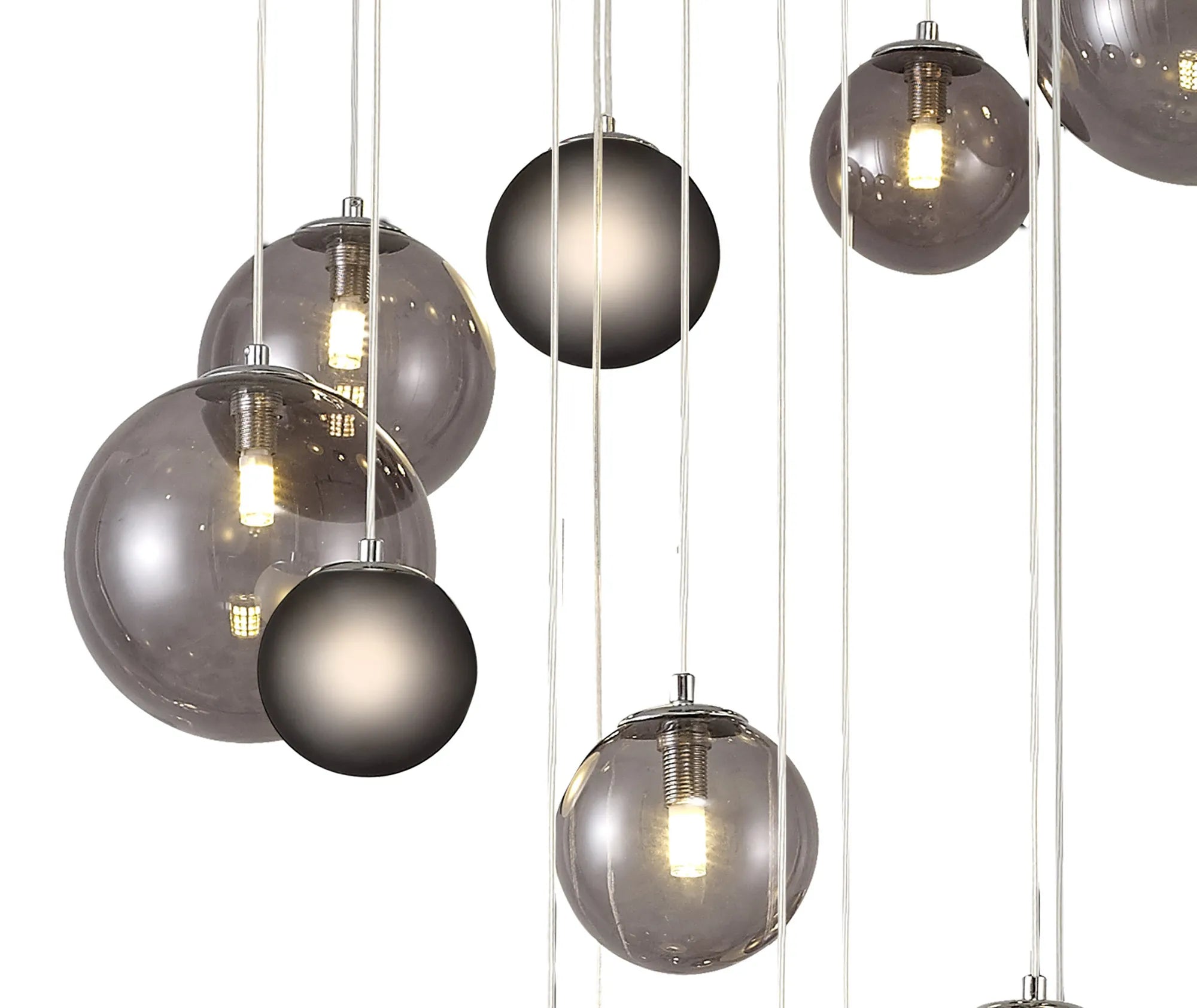 60cm Austin Glass Pendant Light with 16 G9 Bulbs - Modern Hanging Fixture for Kitchen Island, Dining Room, and Living Room Lighting