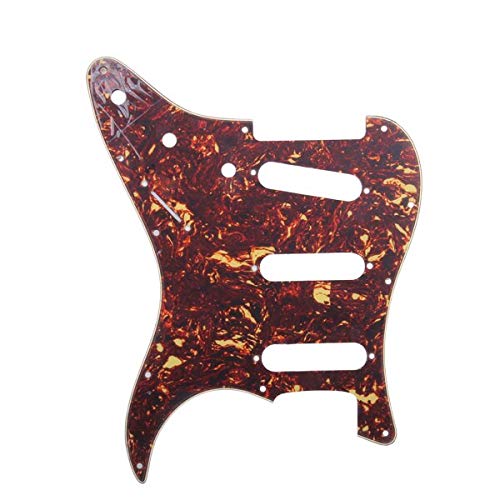 Electric Guitar Pickguard - Red Flame 3-Ply 11-Hole Scratchplate for Fender Stratocaster & Telecaster | Perfect for Guitar Upgrades & Repairs
