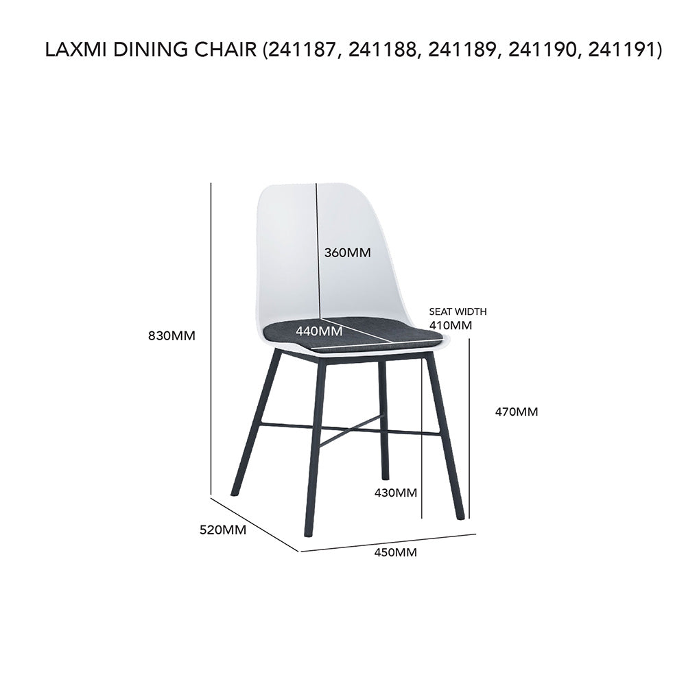 LAXMI Modern Dining Chair - Dusty Yellow & Black Upholstered Seat - Comfortable & Stylish for Kitchen, Dining Room, or Breakfast Nook