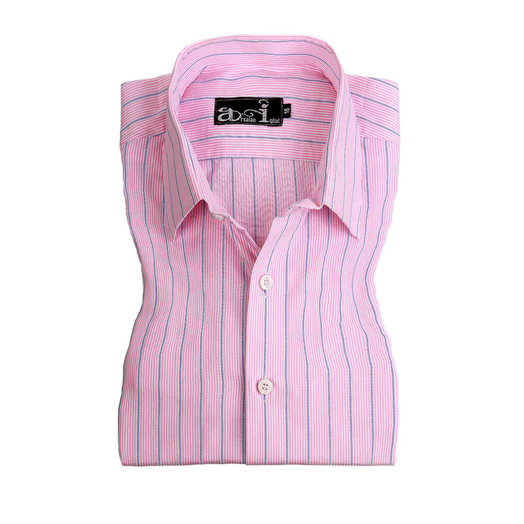 Elegant Pink Striped Formal Dress Shirt for Women - Office Wear, Business Meetings & Special Occasions