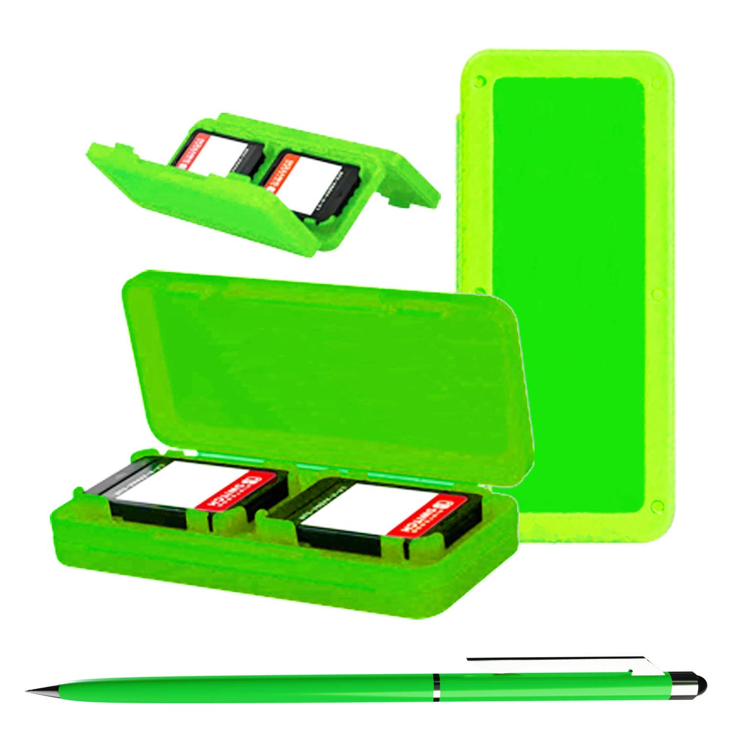 Orzly Nintendo Switch Lite Accessories Bundle - Protective Case, Screen Protector, USB Charging Cable, Game Card Holder, Comfort Grip, Headphones & Thumb Grips for Enhanced Gaming Experience - Green - Perfect for Travel, Home Entertainment & On-the-Go Gaming