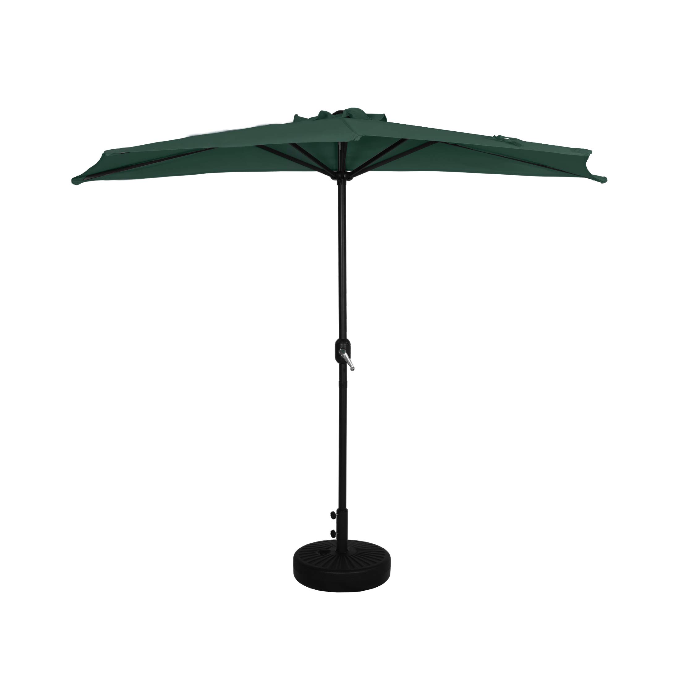 WO Home Furniture 9 FT Half Outdoor Market Patio Umbrella with Weighted Base Kit - Perfect for Backyard, Poolside, and Outdoor Dining Areas