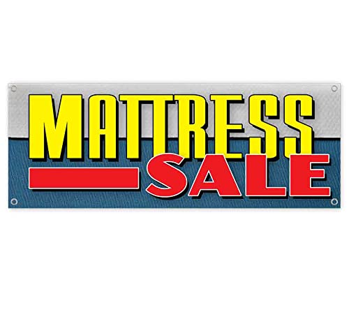 13 oz Heavy-Duty Vinyl Mattress Sale Banner - Non-Fabric Single-Sided with Metal Grommets - Perfect for Retail Stores, Clearance Events & Bedding Promotions