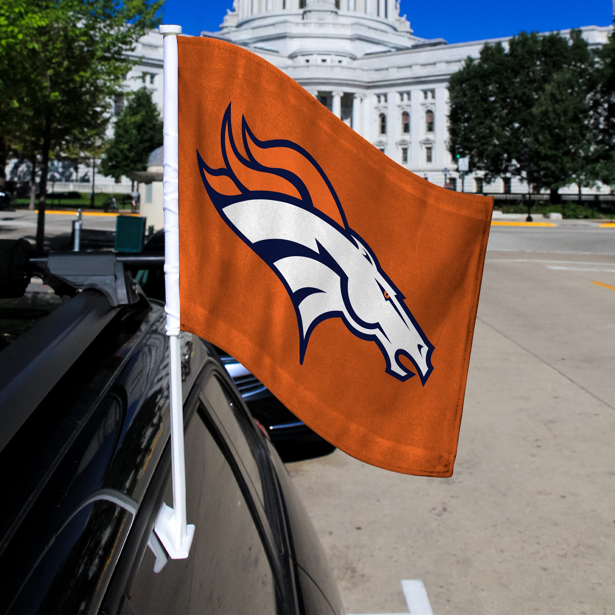 NFL Car Flag Double Sided - Officially Licensed Team Logo - Durable Polyester Car Accessory for Game Day Tailgating & Road Trips