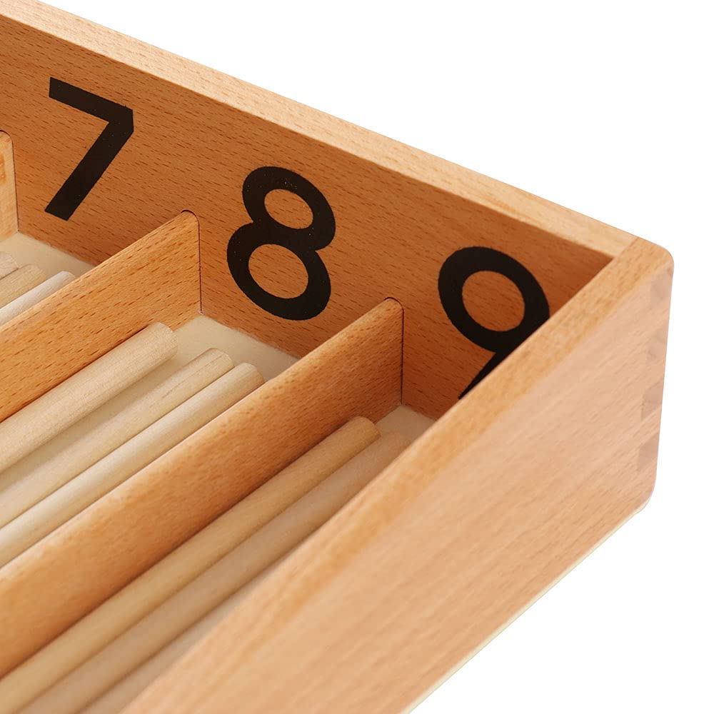 Montessori Spindle Box with 45 Spindles - Math Counting Educational Toys for Toddlers & Kids Ages 3+ | Preschool Learning Materials for Homeschool & Classroom Use