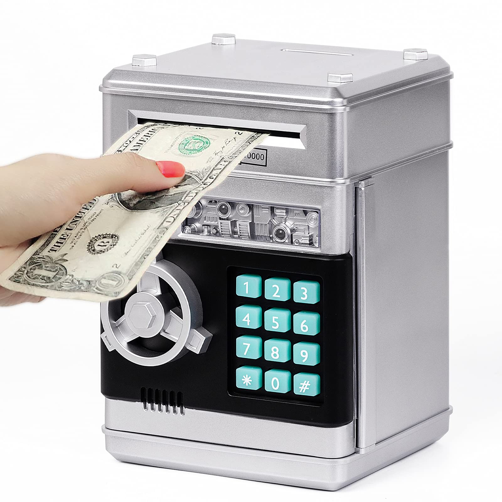 Refasy Electronic Piggy Bank with ATM Function - Digital Money Saving Coin Bank for Kids Ages 3-12, Fun & Educational Gift for Boys & Girls - Perfect for Birthday, Christmas & Teaching Financial Responsibility