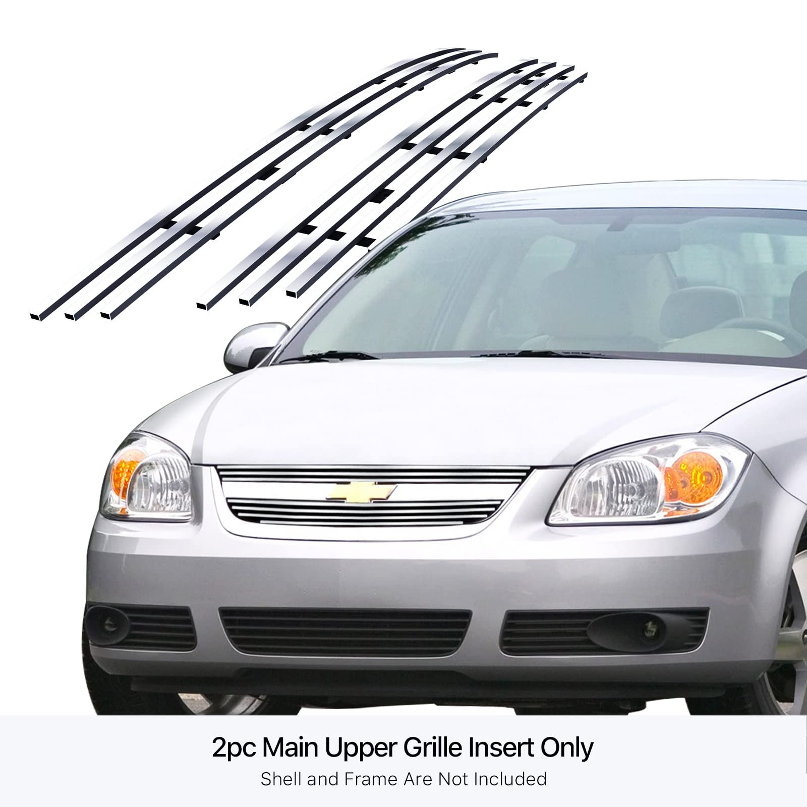 APS Compatible with Chevy Cobalt 2005-2010 Chrome Billet Front Grill Grille Insert RE-C65752A - Upgrade Your Car's Style for Street & Show