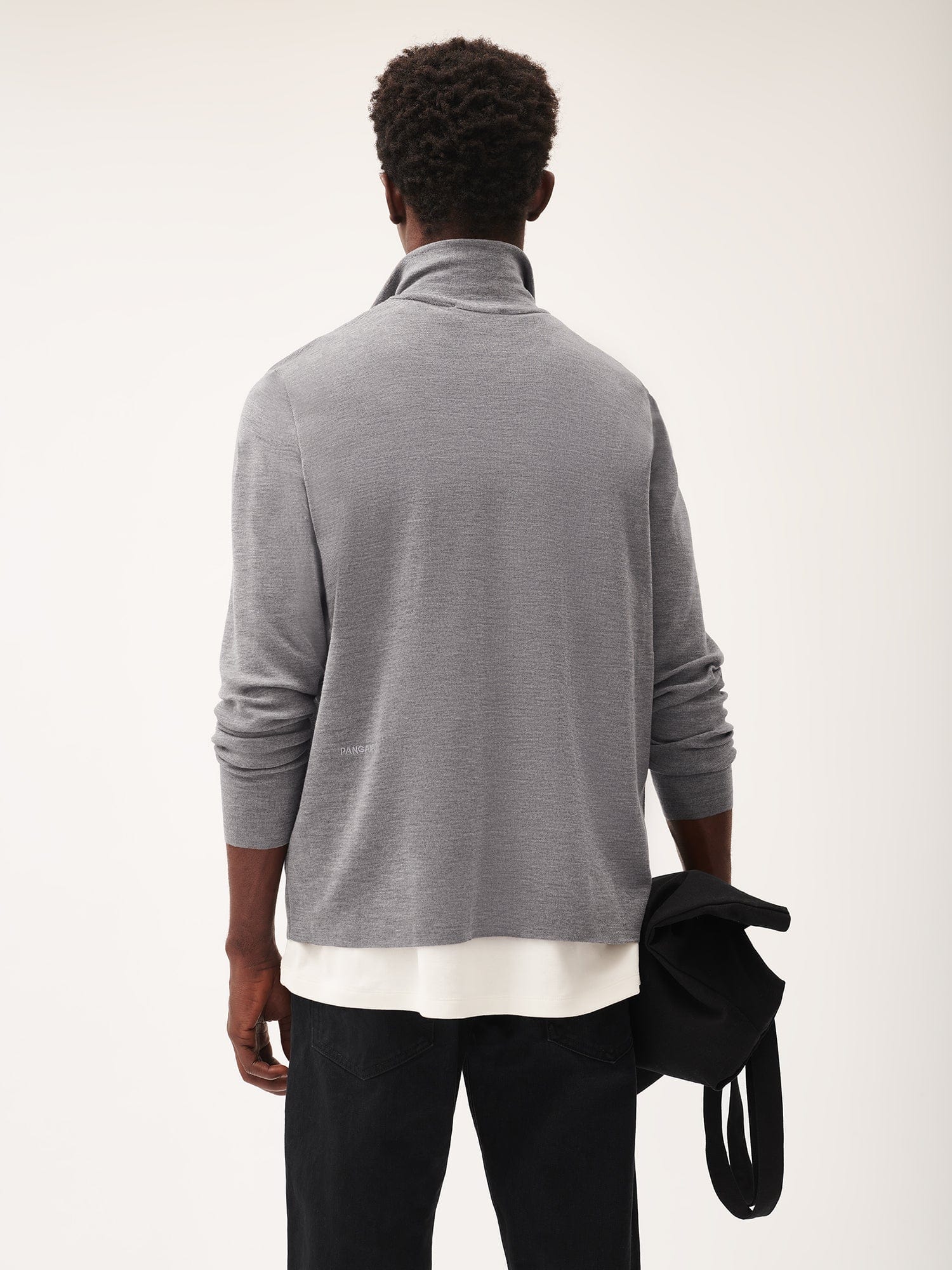 Regenerative Merino Wool Half Zip Sweater for Men - Grey Marl | Warm & Breathable Winter Pullover for Hiking, Camping & Outdoor Activities