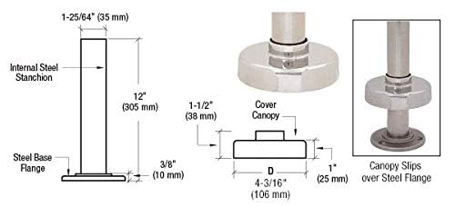 CRL HR15XBS Brushed Stainless Steel Flange and Canopy for 1-1/2