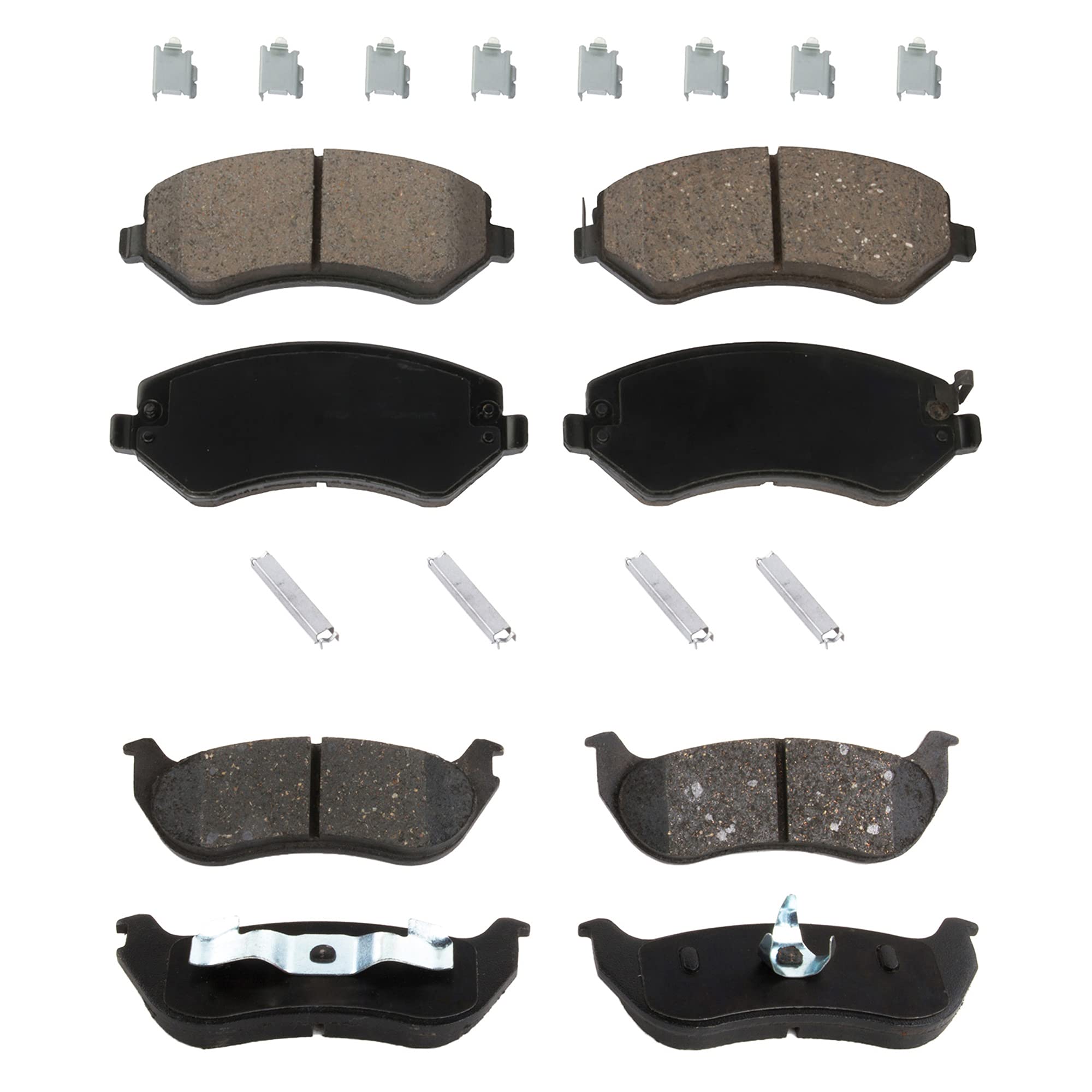 Garage-Pro Ceramic Brake Pads Set Front & Rear for 2003-2005 Jeep Liberty - Replaces OEM #5019984AA, 5066427AA, 5096349AA, 5139899AA, 5083882AB - High Performance Braking for Off-Road & Daily Driving